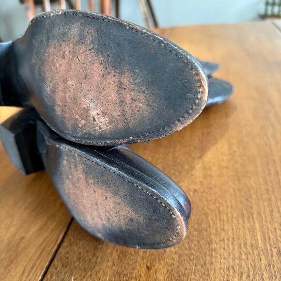 Lucchese 1883 Leather Cowboy Boots Wide Width Mens Western 8.5 Black Cherry Red - Picture 15 of 16